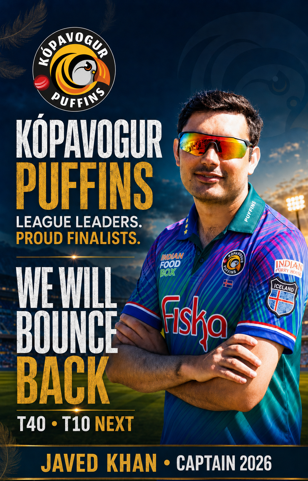 Javed Khan, captain of Kópavogur Puffins