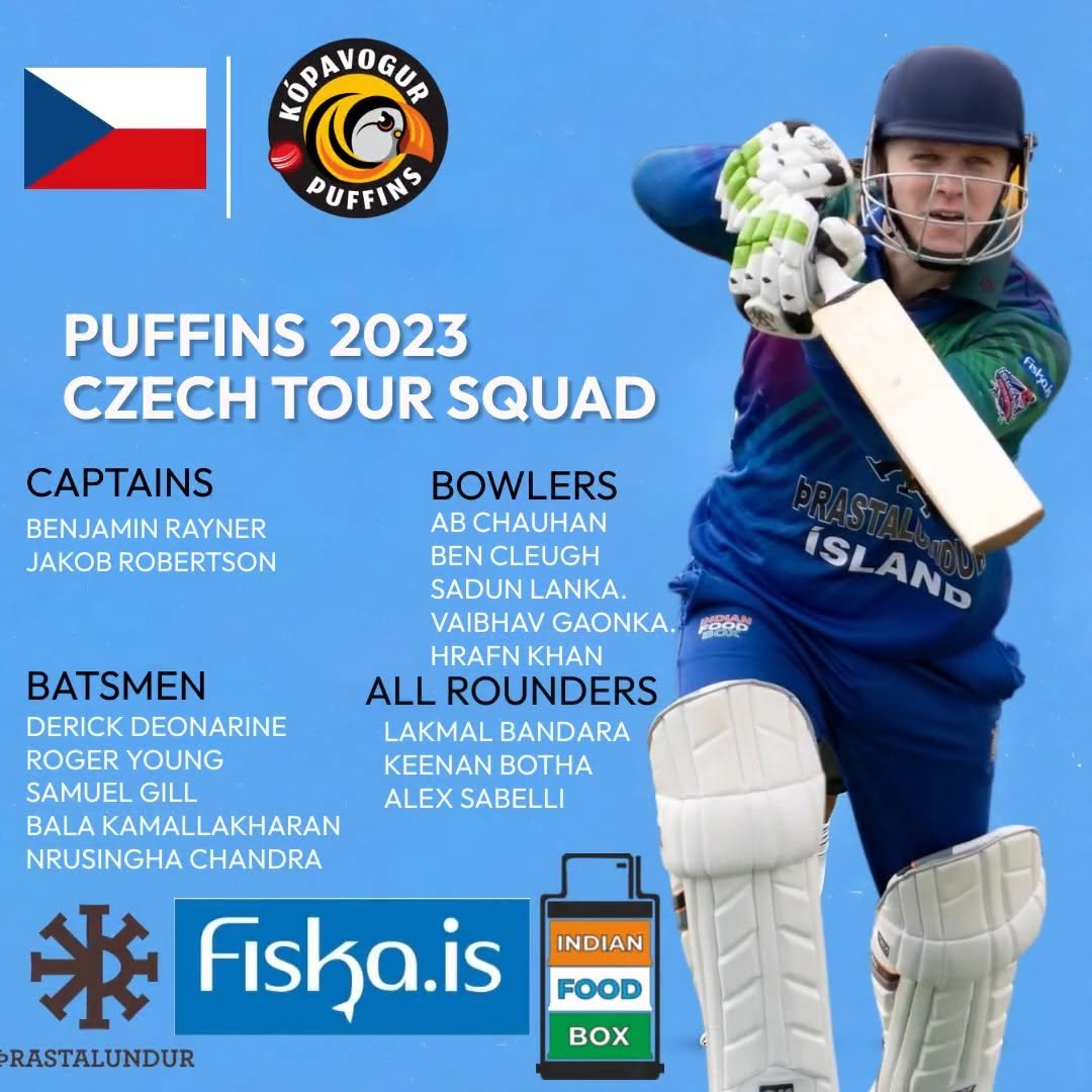 Kópavogur Puffins players representing Iceland on the 2023 Prague tour