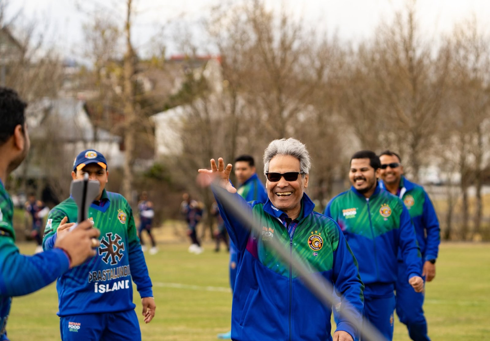 Sabbir with Kópavogur Puffins teammates during 2022 training